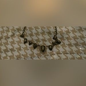 Necklace black glass with brown flecks